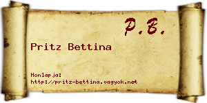 Pritz Bettina névjegykártya